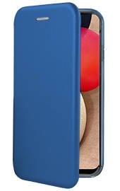 Луксозен кожен калъф тефтер ултра тънък Wallet FLEXI и стойка за Samsung Galaxy A02s A025F / Samsung Galaxy A03S A037F син  
